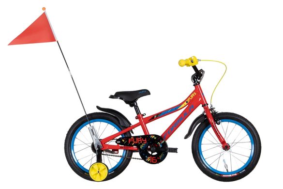 Велосипед 16" Formula FURY 2022 (красный с желтым и синим)