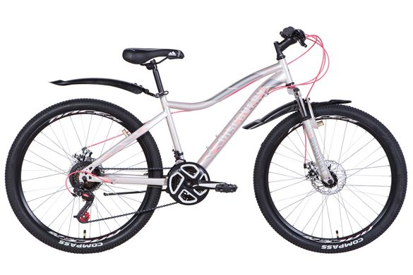 Велосипед 26" Discovery KELLY DD 2021 (сріблястий з рожевим (м))