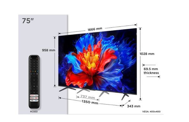 Телевізор TCL 75P8K