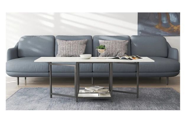 Стол журнальный трансформер Куб Комбо Ferrum-decor 540x532x500 Черный металл ДСП Бетон 16 мм (FRD-105155)