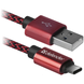 кабель Defender (87813)USB09-03T PRO USB2.0, AM-Type-C Червоний, 1m фото 4
