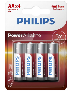 Батарейка Philips Power Alkaline AA щелочная, блистер, 4 шт