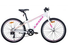 Велосипед 24" Leon JUNIOR 2021 (біло-малиновий з помаранчевим)