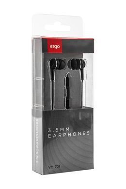 Навушники ERGO VM-701 3.5mm Earphones Чорний
