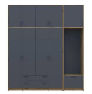 Шафа для одягу Doros Ронді Дуб Артізан/Графіт (DRS-012148)