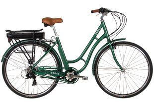 Електровелосипед 28" Dorozhnik CORAL рама- 350Вт 36В редуктор. дисплей, САП, 12.5Ач з кріпл. к багажн., 2022 (темно-зелений)