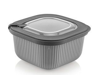 Контейнер IDEA HOME 00682 Line Box Gray/квадр.1.1л