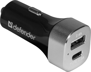 Автомобільний зарядний пристрій Defender UCG-01 авто, 1 порт USB + TypeC, 5V / 5.4A (83569)