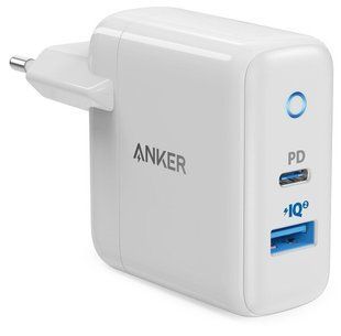 мережева зарядка Anker PowerPort PD+ 2 &ndash; 33W 1xPD & 1xPIQ 2.0 (білий)