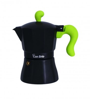 Гейзерная кофеварка 150 мл Con Brio CB-6603 черная/зелёная