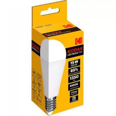 Лампа Kodak A60 E27 15W 4100K Мат.