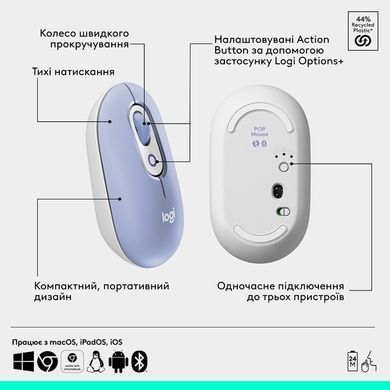 Мышь Logitech POP with emoji Lilac(L910-007414)