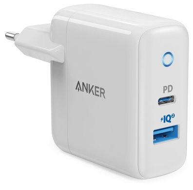 Сетевое зарядное устройство Anker PowerPort PD+ 2 33W 1xPD & 1xPIQ 2.0 White