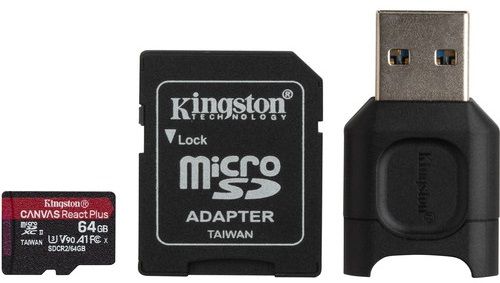 Карта памяти Kingston microSDXC 64GB Canvas React+ (MLPMR2/64GB) + Reader