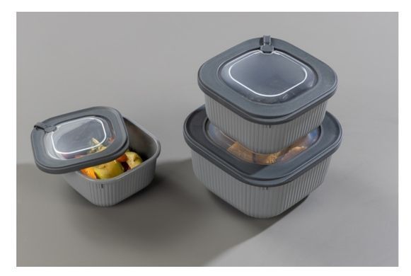 Контейнер IDEA HOME 00682 Line Box Gray/квадр.1.1л