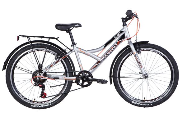 Велосипед 24" Discovery FLINT MC 2021 (черно-красный с серым)