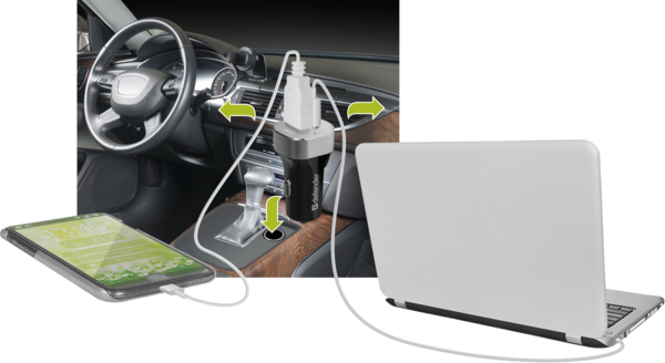 Автомобильное зарядное устройство Defender UCG-01 авто, 1 порт USB + TypeC, 5V/5.4A (83569)