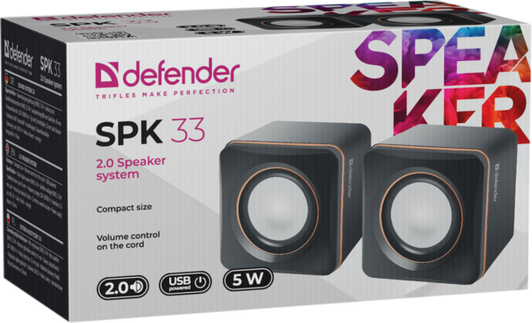 Акустика Defender 2.0 SPK 33 5W USB Black (65633)