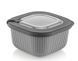 Контейнер IDEA HOME 00682 Line Box Gray/квадр.1.1л  фото 1
