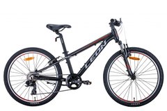 Велосипед 24" Leon JUNIOR AM 2021 (чорно-помаранчевий з сірим (м))