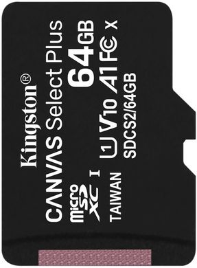 Карта памяти Kingston microSDXC 64Gb Canvas Select+ A1 (R100/W10)