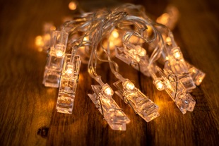 Гірлянда Bpny з кліпсами, тепло-білий колір, 20 LED, 3 м