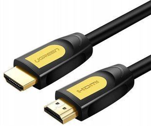 Кабель Ugreen HD101 HDMI Round Cable 3m (Желтый / Черный)