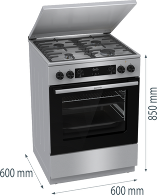 Комбинированная плита Gorenje GKS6C71XF (FM6A4D-FPJDB)