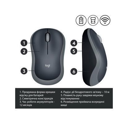 Мышь Logitech M185 Grey