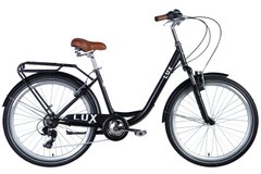 Велосипед 26" Dorozhnik LUX AM Vbr черный (матовый) с багажником задн St с крылом St 2024