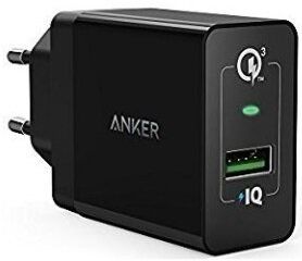Мережевий зарядний пристрій Anker PowerPort+ 18W 1xUSB With QC3.0 & PowerIQ Black