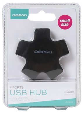 USB-хаб Omega 4 Port USB 2.0 Hub Star Black