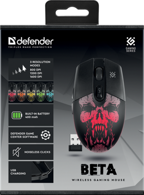 Миша Defender Beta GM-707L, LED, 6D, Black (52707)