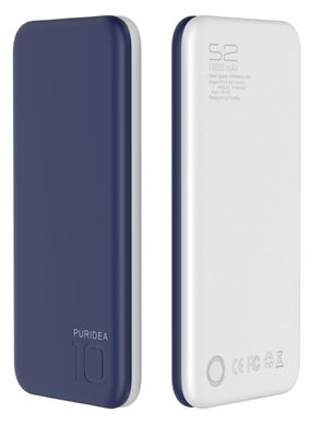 Портативний зарядний пристрій Puridea S2 10000mAh Li-Pol Rubber Blue & White