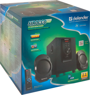 Комп.акустика Defender (65810)2.1 SIROCCO S10 PRO 10W+2x3W дер (SD/USB)