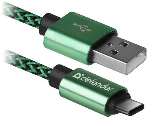 Кабель Defender USB09-03T PRO USB(AM)-C Type, 1m Green (87816)