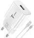 Мережевий зарядний пристрій T-Phox TCC-124 Pocket USB + Lightning Cable (White) фото 2