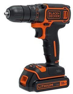 Шурупокрут Black&Decker BDCDC18KB, 18V, 30Нм, Li-Ion, 2акк.
