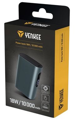 Портативний зарядний пристрій Yenkee YPB 1180-10000 mAh Li-pol+TYPE-C PD (Grey)