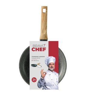 Сковорода BRAVO CHEF глибока з кришкою 24 см (BC-1102-24 HL)