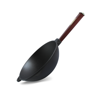 Сковорода чавунна з дерев`яною ручкою Бордо WOK 2,2 л W24HP2