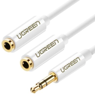 Кабель Ugreen AV134 3.5mm M - 2x3.5mm F Audio Splitter 20см (White)