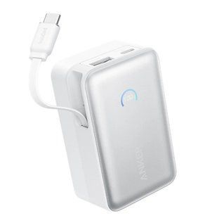 Батарея мобільна Anker Nano - 10000 mAh 45W Built-In USB-C Cable White (A1638H21)