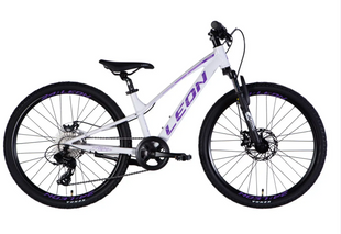 Велосипед AL 24" Leon JUNIOR DD CS рама-12" білий з бузковим 2025