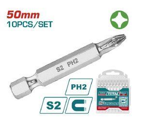 TOTAL TAC16PH223 Отверточные насадки, PH2, 50 мм, 10 шт.