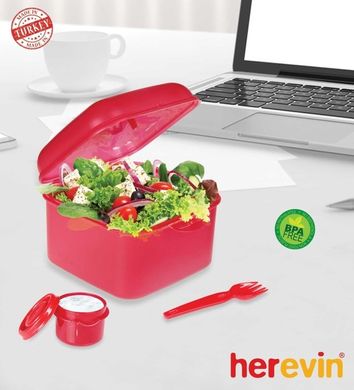 Ланчбокс із приладами Herevin Salad Box Mix Coloured (161450-000)