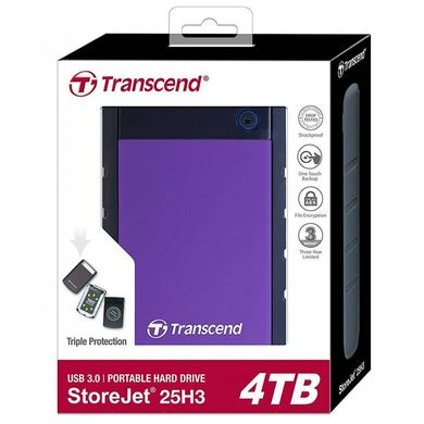 Внешний жесткий диск Transcend 4TB TS4TSJ25H3P USB 3.0 Storejet 2.5" H3 Фиолетовый