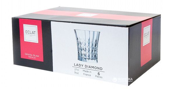 Набір низьких склянок CD'A Lady Diamond 6 шт х 270 мл (L9747)