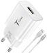 Мережевий зарядний пристрій T-Phox TCC-124 Pocket USB + MicroUSB Cable (White) фото 2