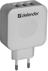 Мережевий зарядний пристрій Defender UPA-30 3 порт USB + Type-C, 5V/4A (83535)